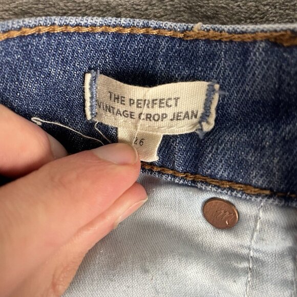 Madewell Jeans Womens 26 Blue The Perfect Vintage Straight Hi Rise Cropped - Picture 6 of 11